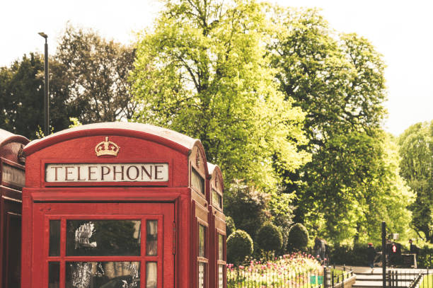 Old phone cabin in the park