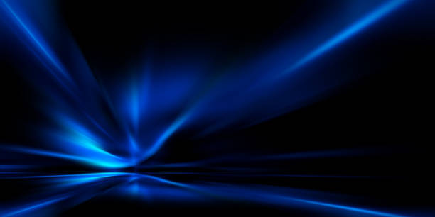 istock Blue spectrum lights tech black party club neon lights abstract wave technology background, black background 2189258210