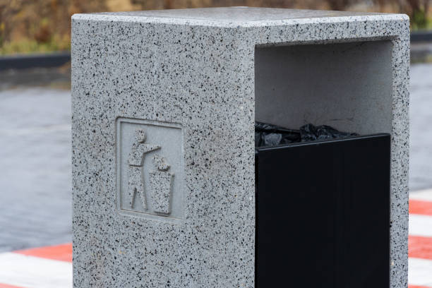 istock A modern concrete garbage container stands firm, encouraging responsible waste disposal and recycling 2189270390