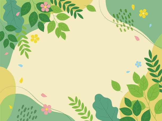spring image background_vector illustration - musim semi ilustrasi stok