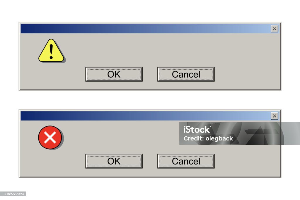 Old Interface Window With Error Messages Pc Problems Web Browser Alert ...