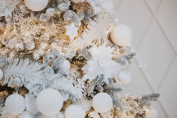 istock Elegant white Christmas tree decorated for a joyful holiday season 2189281019