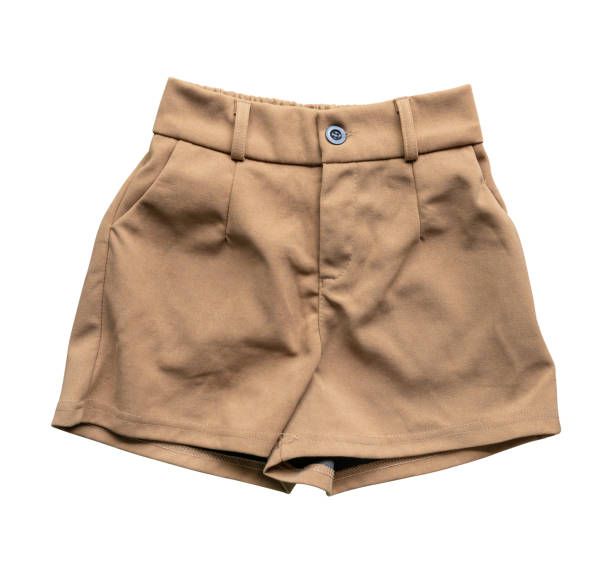 istock brown shorts isolated on white background with clipping path 2189296443