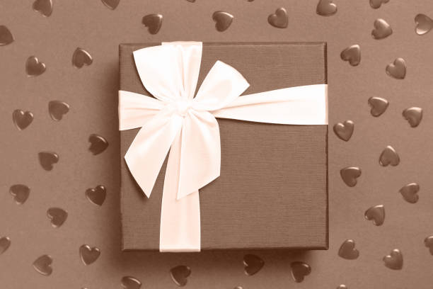 Gift wrapping in trending color of the year 2025.