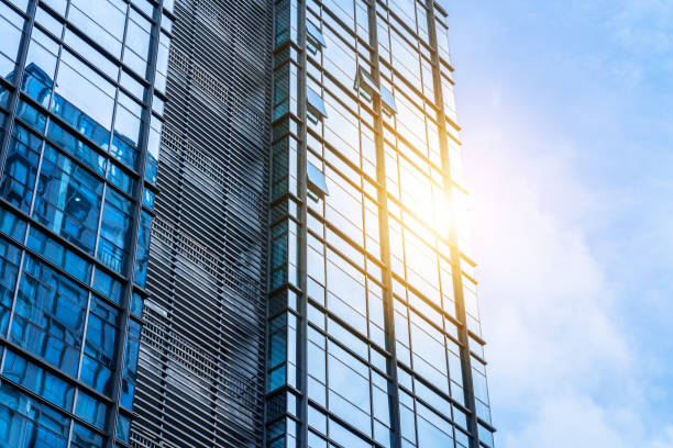 istock Detail glass building agaist blue sky. 2189299407