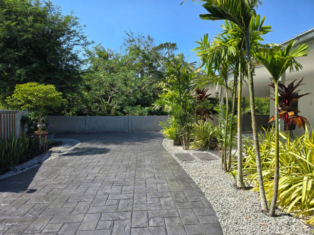 istock Stunning stamped concrete pathway surrounded by lush greenery in Pattaya, Thailand 2189302841