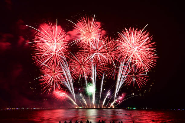 istock Colorful fireworks celebration and the midnight sky background. 2189307833