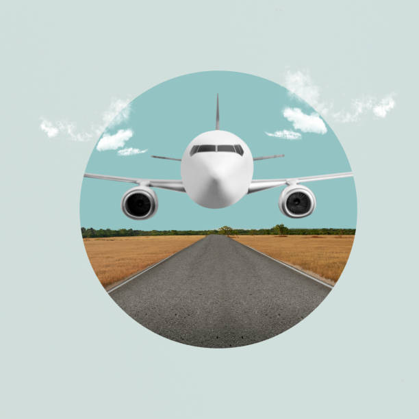 istock Commercial airplane take off from the runway with blue sky background 2189309873