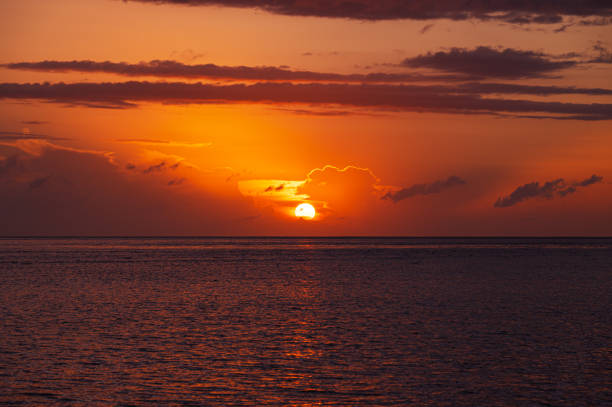 istock Twilight background of sunset over the tropical ocean 2189324294