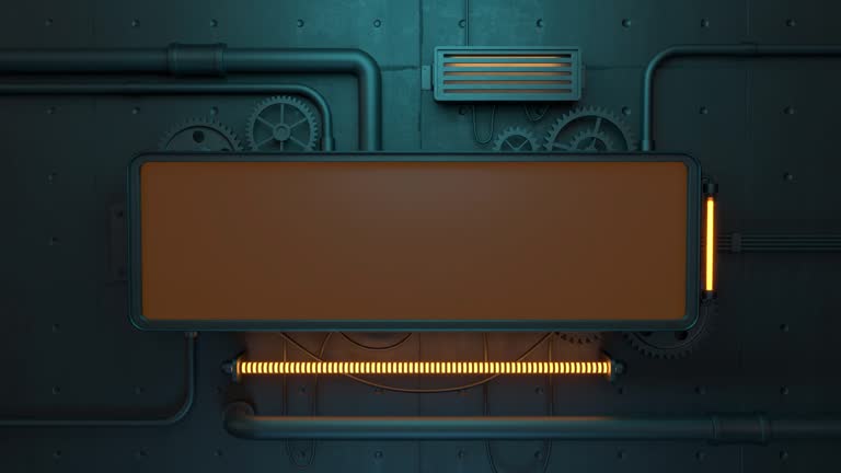 Technological Countdown Numbers in a Sci-Fi Digital Interface, Steampunk style Timer to 2025