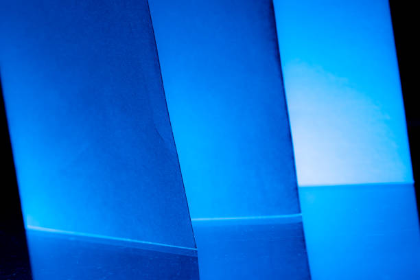 Colorful abstract patterns in shades of blue tints and black creating a dynamic visual experience