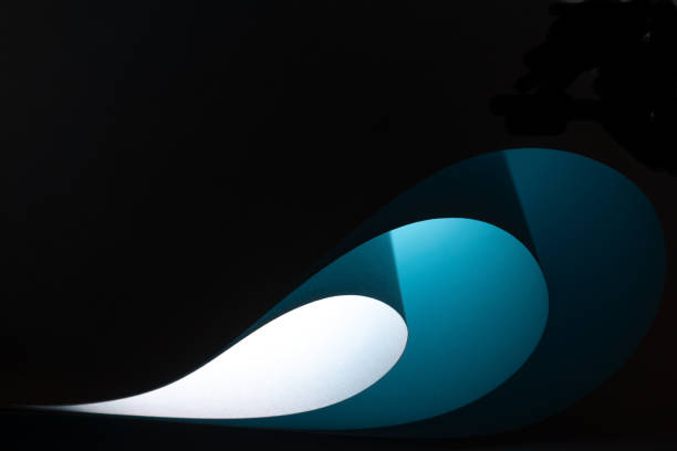 istock Colorful abstract curves in shades of blue, white and black creating a dynamic visual experience 2189326560