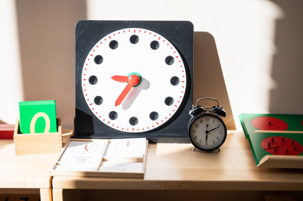 istock Wooden Clock toy for Montessori Learning 2189335849