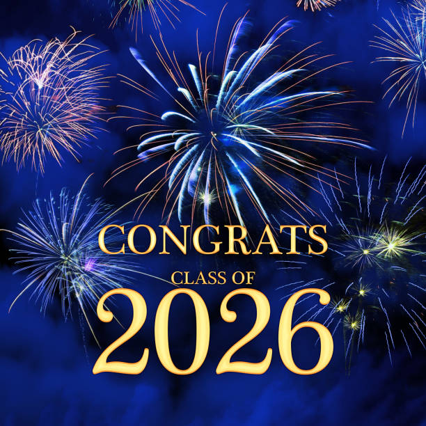 istock CONGRATS CLASS of 2026 lettering with beautiful fireworks 2189337591