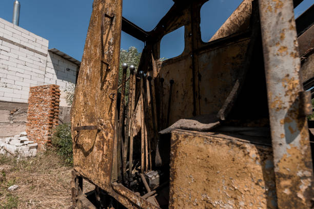 Abandoned Industrial Machinery in a Decaying Environment.