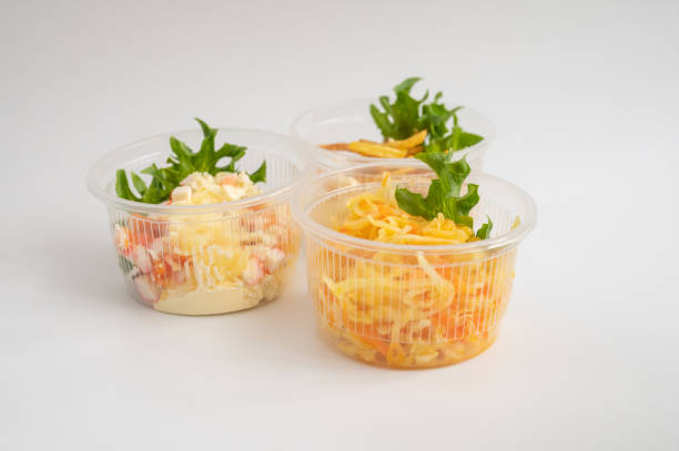 istock Assorted Salads and Fries in Clear Containers 2189353400