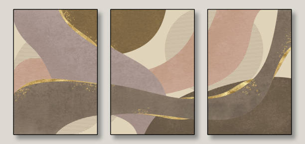 istock Bold and expressive abstract art with contrasting colors and striking lines, perfect for modern and vibrant interiors. 2189355884