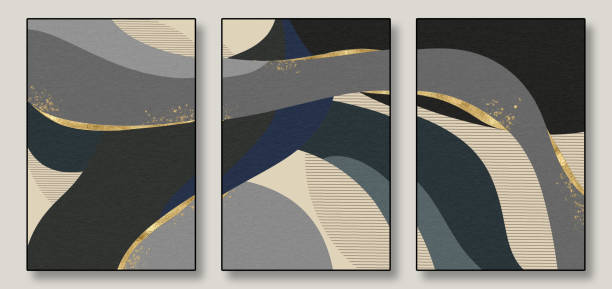 istock Contemporary abstract painting with bold lines and geometric shapes, perfect for adding a modern touch to spaces that need a stylish and artistic focal point. 2189355912