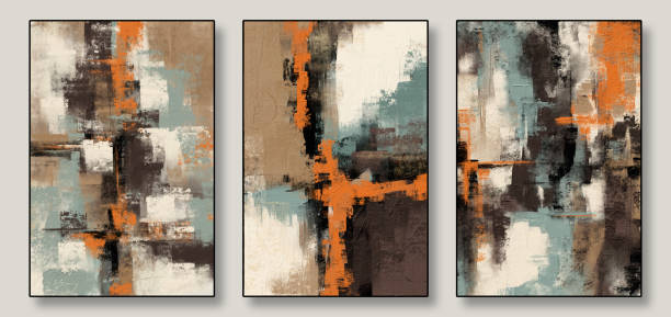 istock Contemporary abstract painting with bold lines and geometric shapes, perfect for adding a modern touch to spaces that need a stylish and artistic focal point. 2189355950