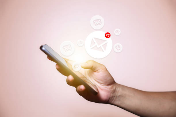 istock Email marketing concept. Hand of businessman using smartphone , tablet, for email virtual screen. Business digital technology and marketing 2189356160