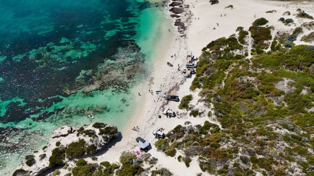 istock Aerial view of a pristine beach with turquoise waters. 2189359452