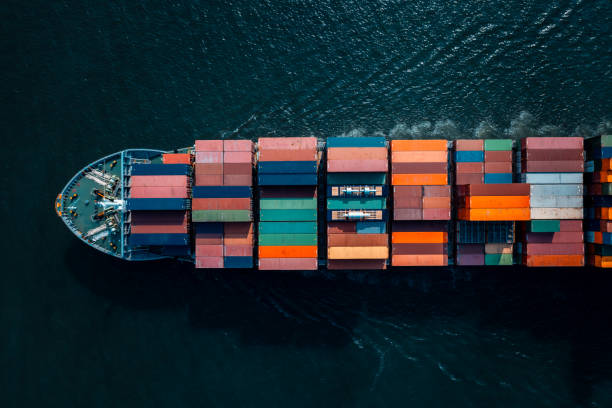 istock shipping logistic cargo container ship in black sea import export goods and distributing products to dealer and consumers across worldwide, by container ship transport business, industry service. cinematicphotography process. 2189360759