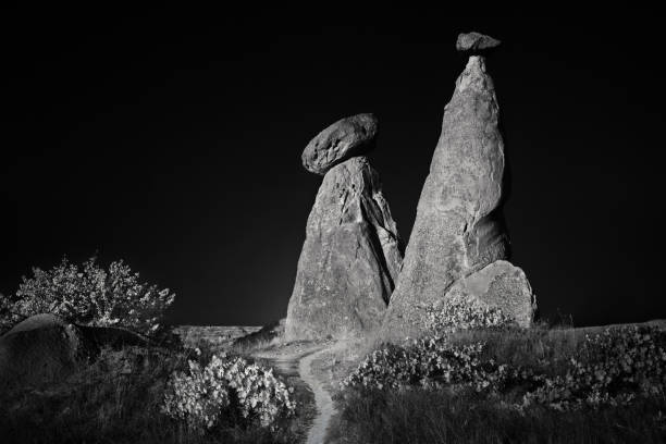 Volcanic rock formations known as Fairy Chimneys in Cappadocia, Turkey
