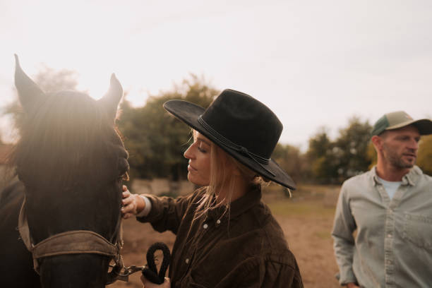 istock Gentle moment between a woman and her horse 2189363136
