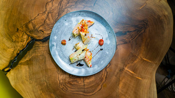 istock Culinary art showcased on a rustic wood table for fine dining 2189366156