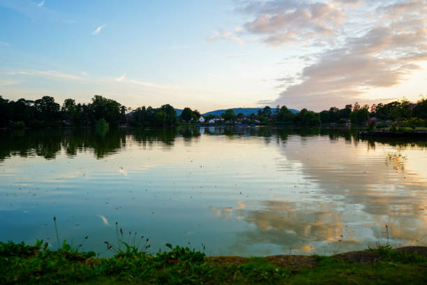 istock View over a lake in the evening on a summers day 2189366616