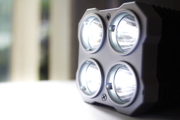 close up of flashlights on the table as emergency lamp