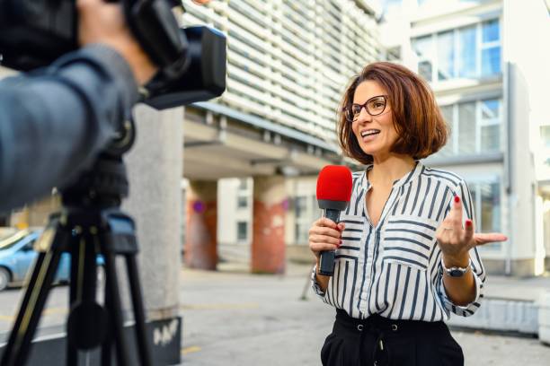 istock Female TV reporter 2189377148