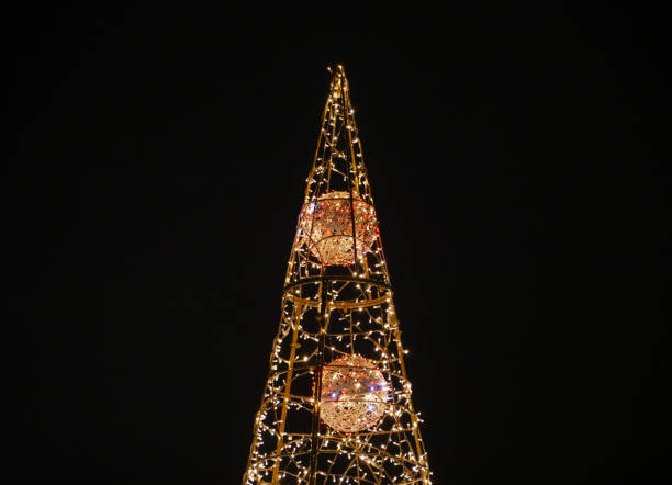 istock Illuminated Christmas thee made of metal 2189377845
