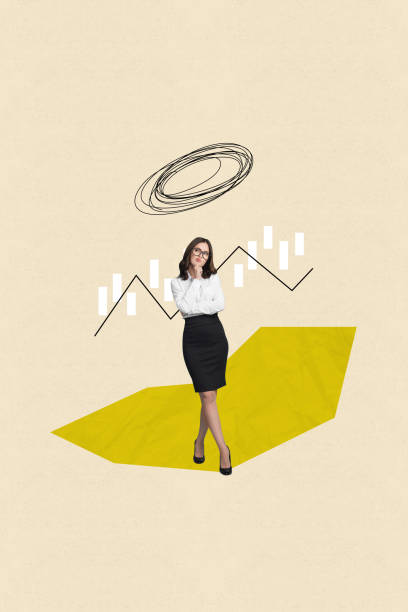 istock Creative vertical collage picture image young business lady dreamy focused office statistics startup increase success 2189377856