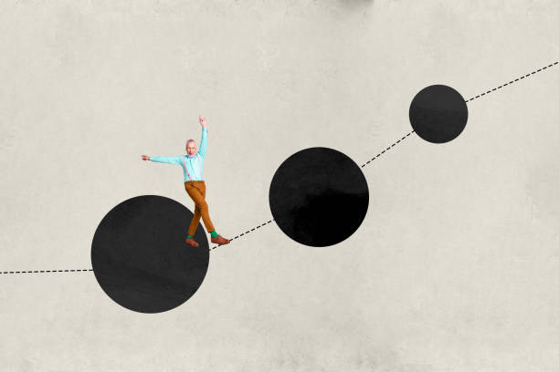 istock Composite collage picture of mini overjoyed grandfather dance balancing ripe string between big painted balls isolated on paper background 2189379003