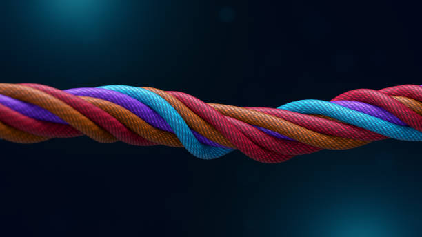 istock Vibrant Close-Up of Colorful Twisted Rope 2189384709