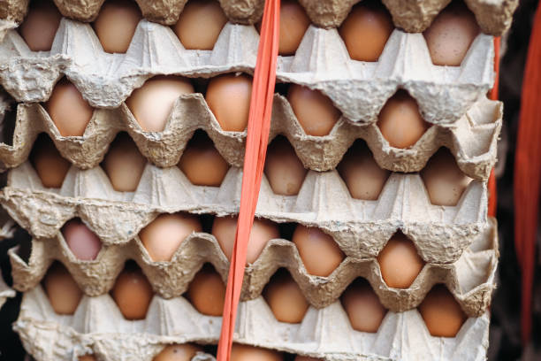 istock Set of brown eggs in a carton box 2189385430