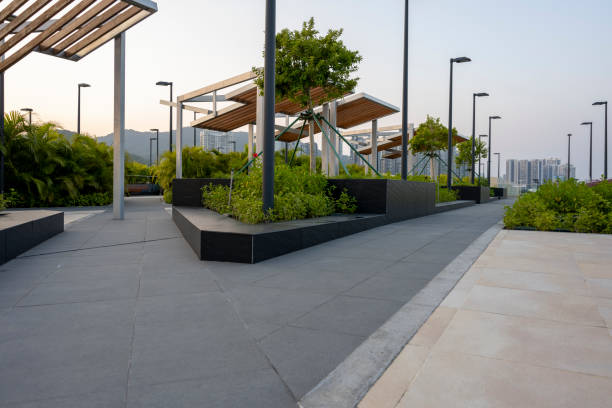 The public open-air garden platform in the city