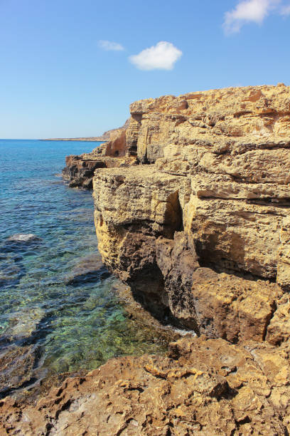 Beautiful seashore in Ayia Napa, Cyprus. Mediterranean seashore.