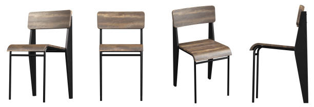 istock Isolate furniture modern minimal hardwood chair cutout white backgrounds 3d render 2189394327