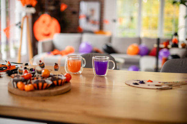istock Cheerful Halloween Decor with Colorful Drinks 2189399732