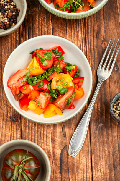 istock Salad of multi-colored tomatoes. 2189400640
