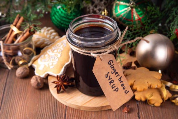 istock Homemade gingerbread syrup in jar 2189400668
