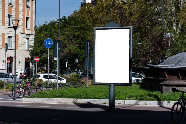istock Portrait format billboard in the streets of Milan. 2189404642