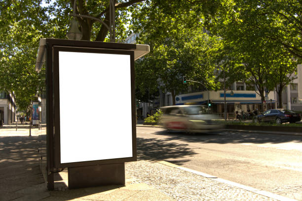 istock White billboard on a street in Berlin. 2189404953