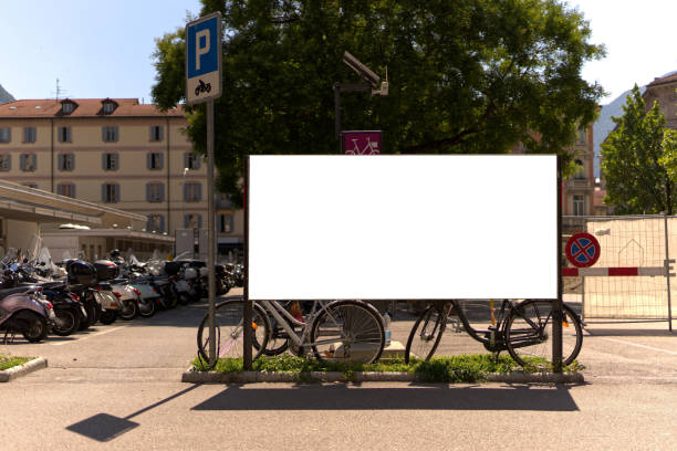istock Wide format billboard at a parking lot in Lugano, Switzerland. 2189404963