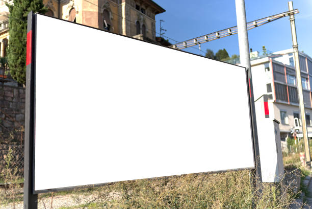 istock Wide format white poster on a street in Switzerland, Ticino. 2189405081