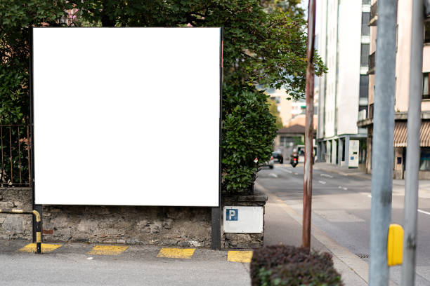 istock Blank billboard on the side of the road in lugano 2189405251