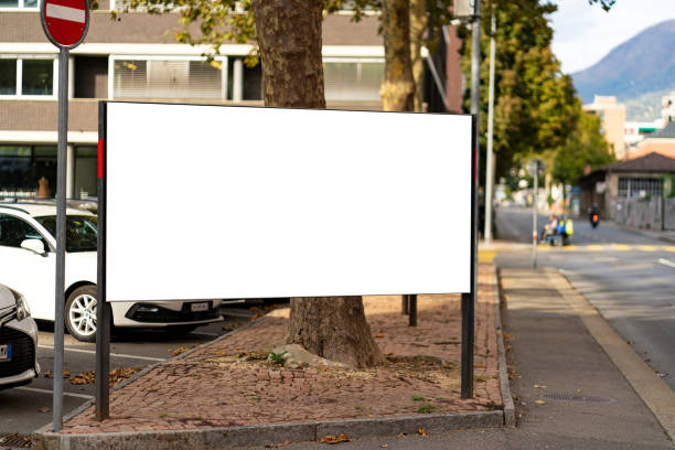 istock Blank billboard on the side of the road in lugano 2189405252