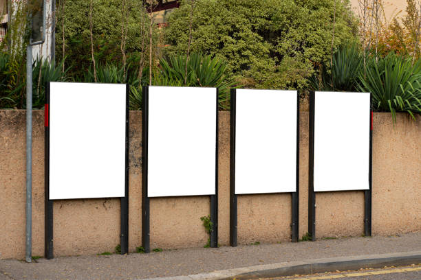 istock Four portrait format billboards on a street in Lugano Switzerlan 2189405362
